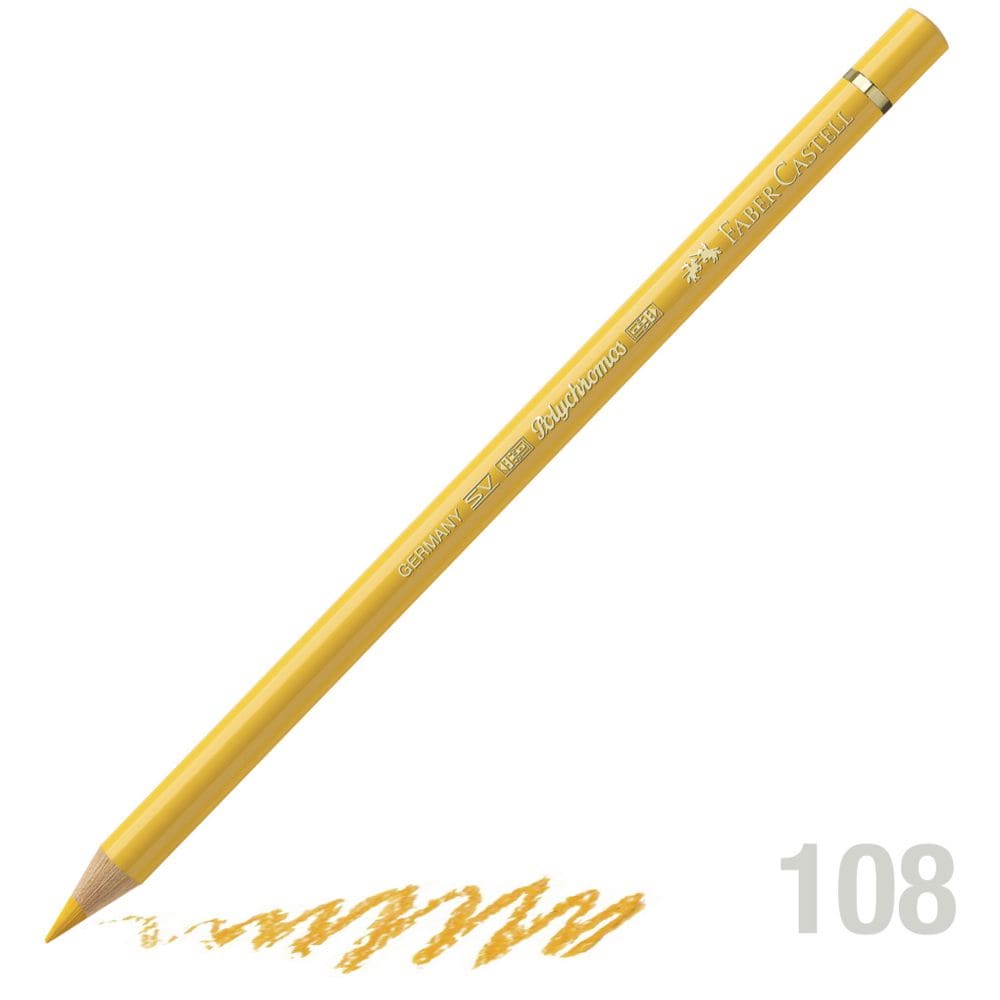 مداد رنگی فابرکاستل پلی کروم تکی کد 108 - Dark Cadmium Yellow