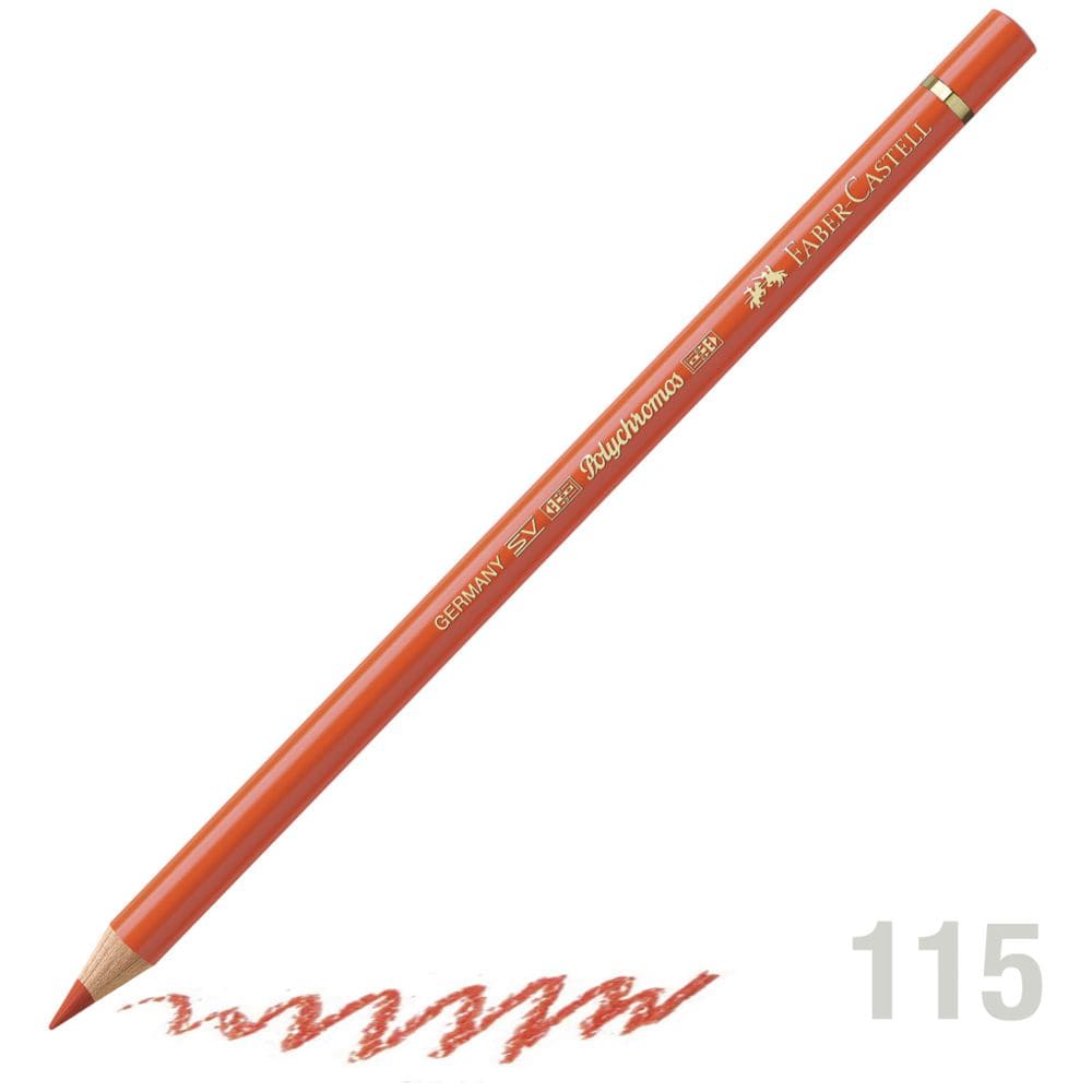 مداد رنگی فابرکاستل پلی کروم تکی کد 115 - Dark Cadmium Orange