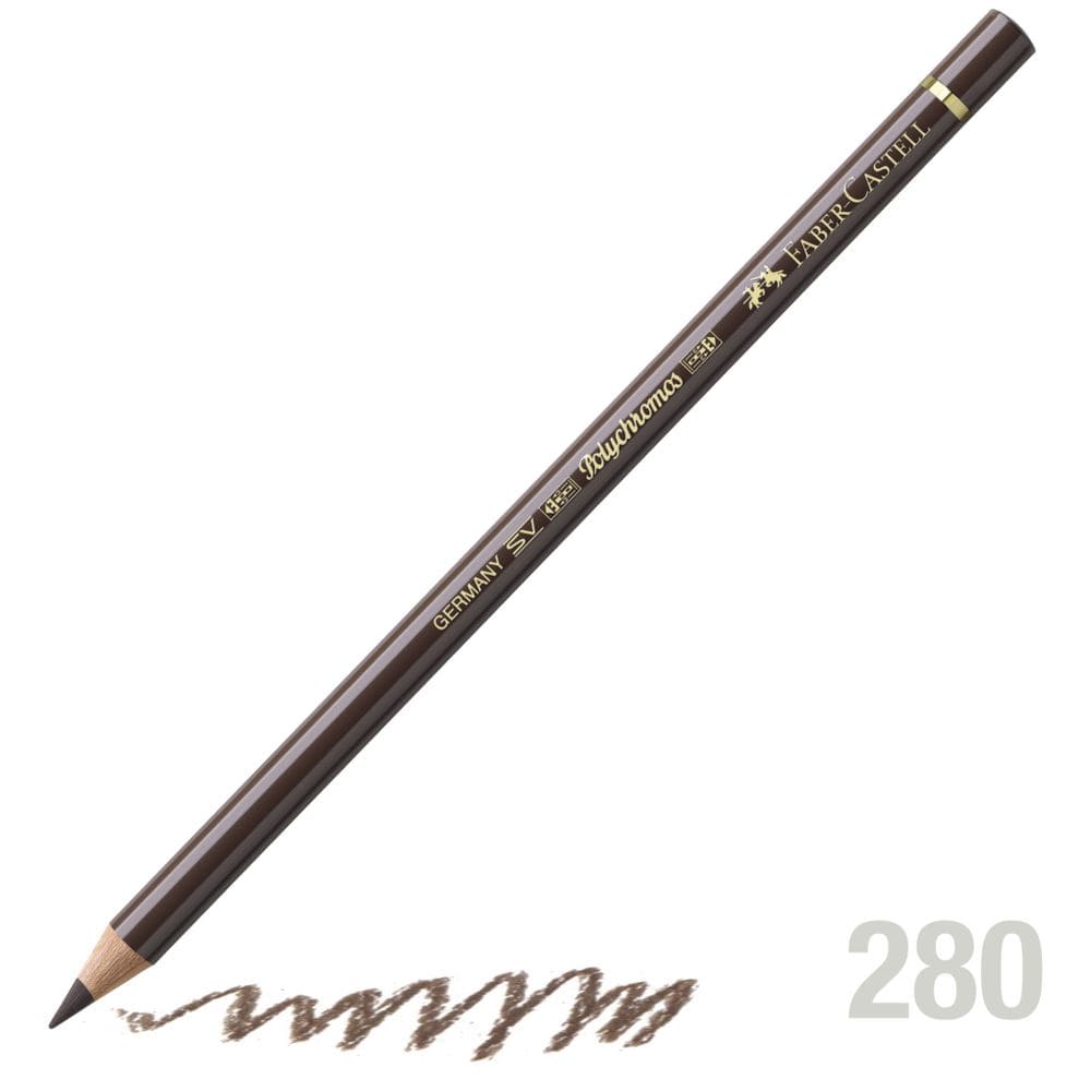 مداد رنگی فابرکاستل پلی کروم تکی کد 280 - Burnt Umber