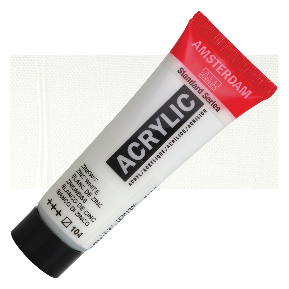 رنگ اکریلیک آمستردام 120 میل تکی کد Zinc White - 104