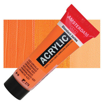 رنگ اکریلیک آمستردام 120 میل تکی کد Azo Orange - 276