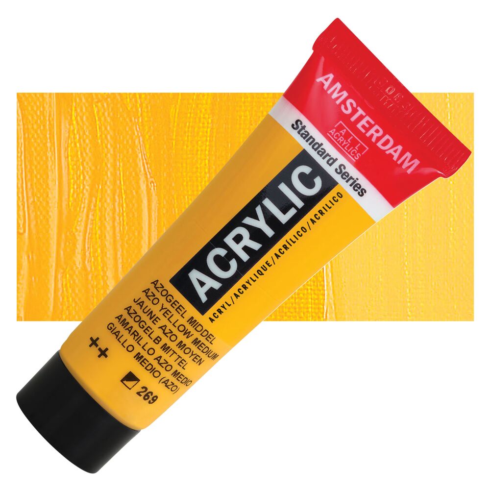 رنگ اکریلیک آمستردام 120 میل تکی کد Azo Yellow Medium - 269