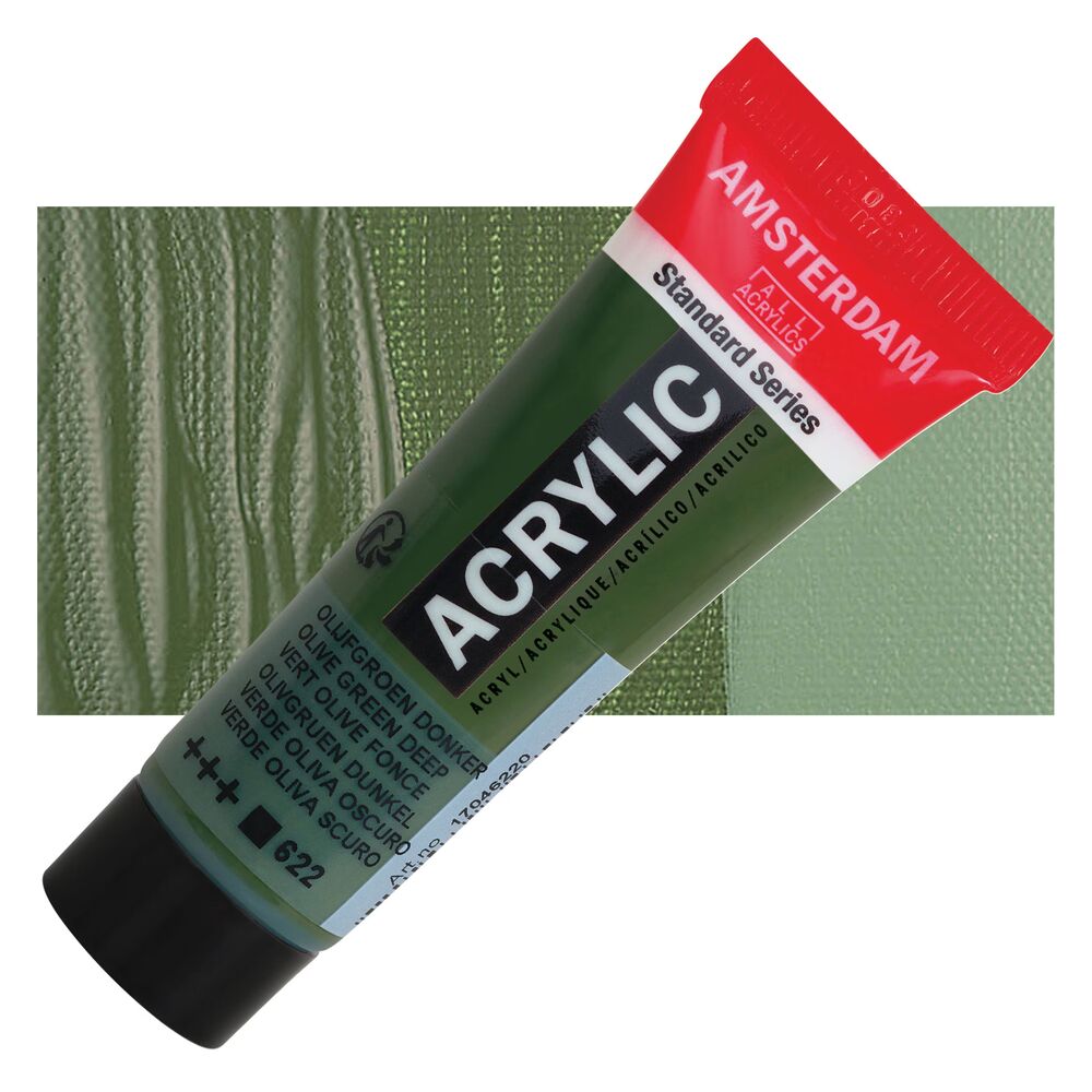 رنگ اکریلیک آمستردام 120 میل تکی کد Olive Green Deep - 622