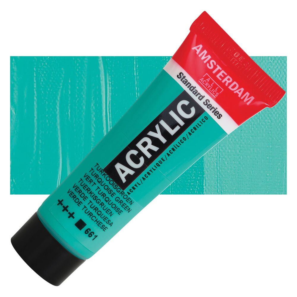 رنگ اکریلیک آمستردام 120 میل تکی کد Turquoise Green - 661