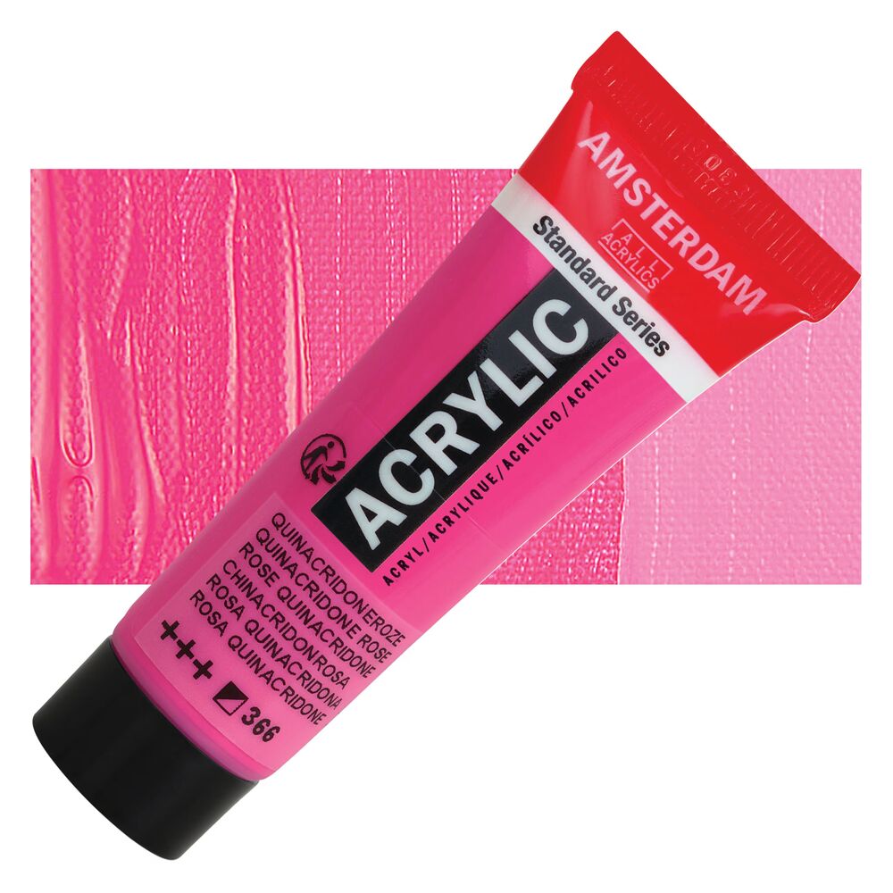 رنگ اکریلیک آمستردام 120 میل تکی کد Quinacridone Rose - 366