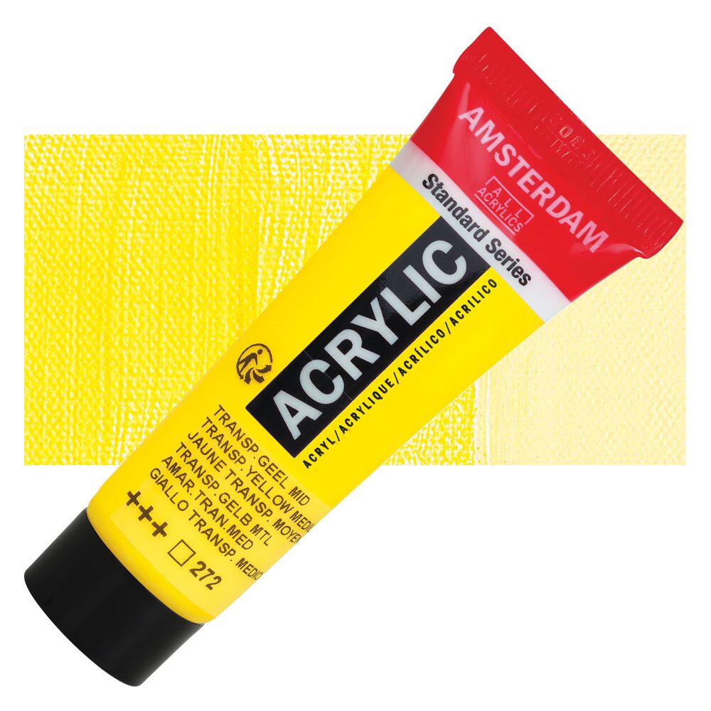 رنگ اکریلیک آمستردام 120 میل تکی کد Transparent Yellow Medium - 272