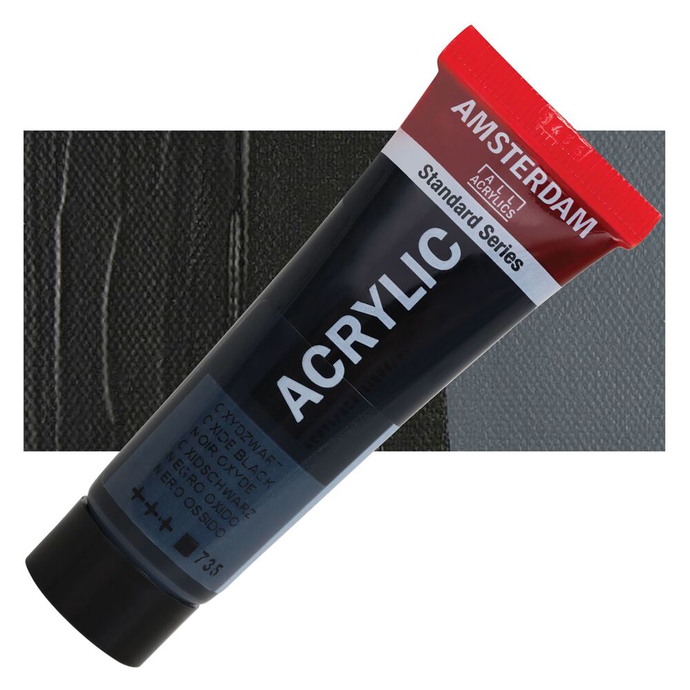 رنگ اکریلیک آمستردام 120 میل تکی کد Oxide Black - 568