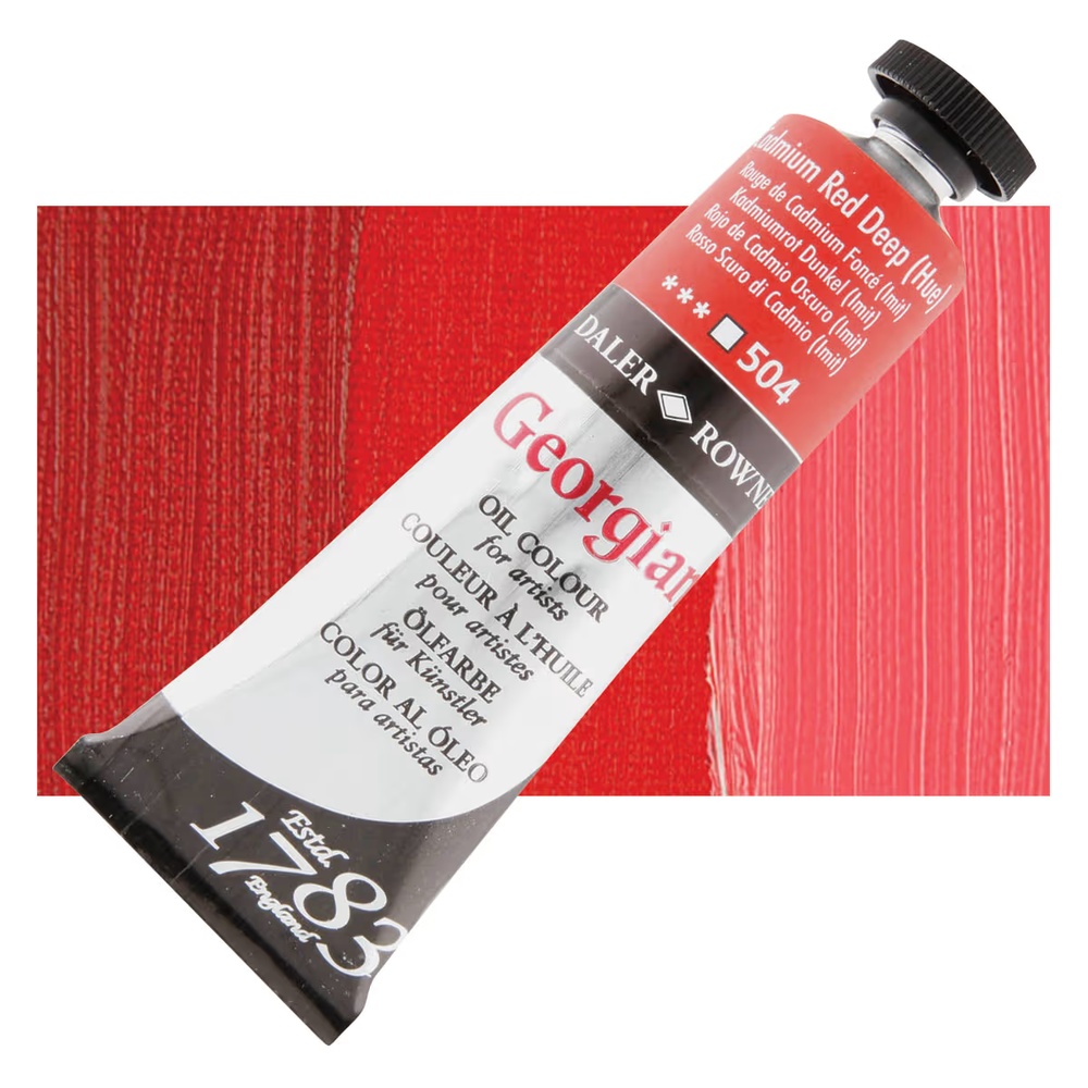 رنگ روغن جورجین دالررونی 38 میل تکی کد Cadmium Red Deep Hue G - 504
