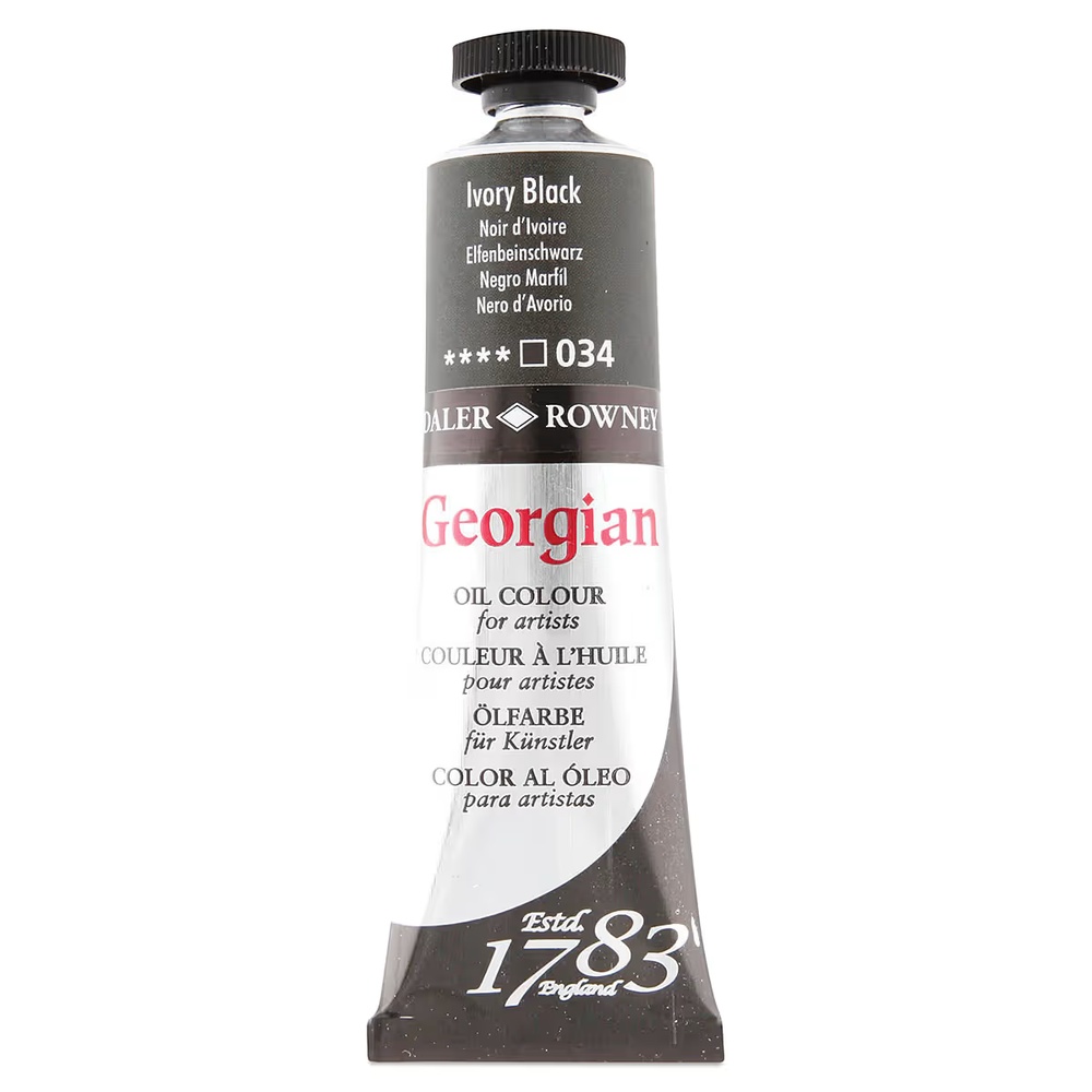 رنگ روغن جورجین دالررونی 38 میل تکی کد Ivory Black G - 034