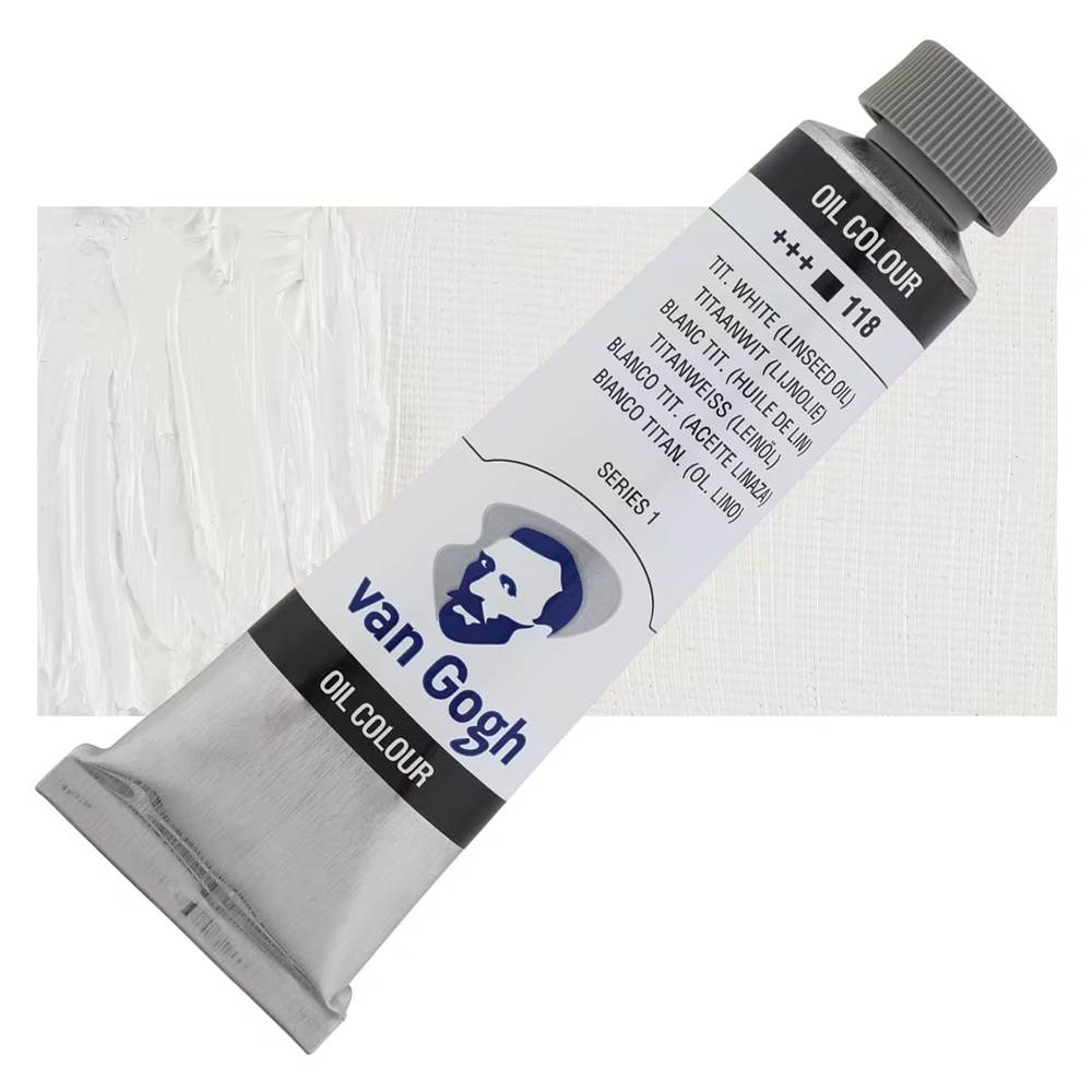 رنگ روغن ونگوگ 40 میل تکی کد Titanium White - 118