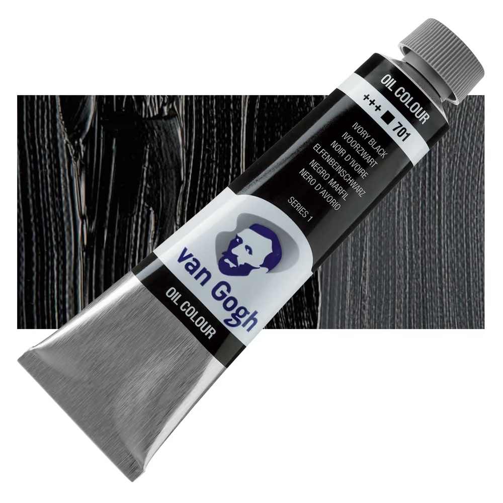 رنگ روغن ونگوگ 40 میل تکی کد Ivory Black - 701