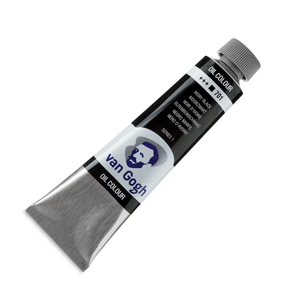 رنگ روغن ونگوگ 40 میل تکی کد Ivory Black - 701