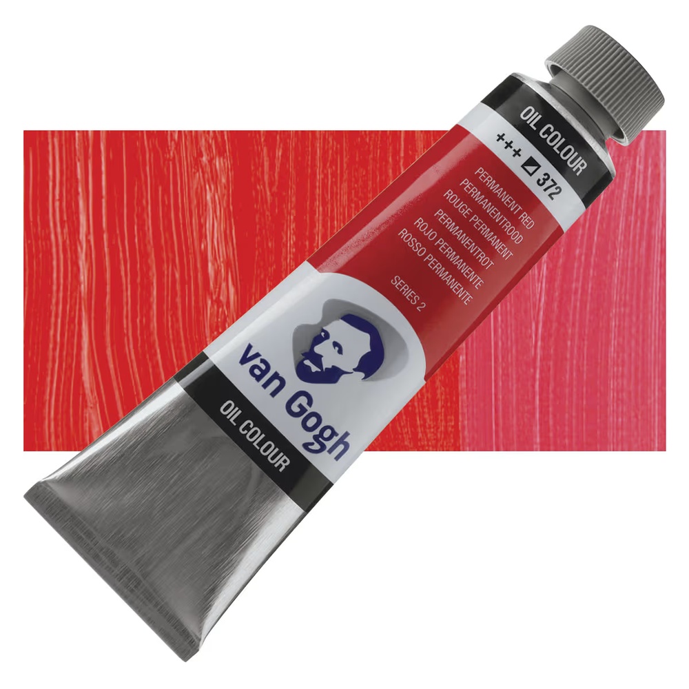 رنگ روغن ونگوگ 40 میل تکی کد Permanent Red - 372