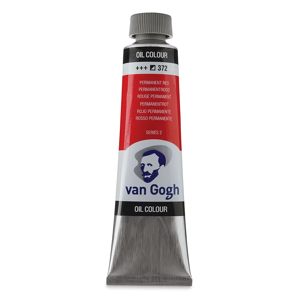 رنگ روغن ونگوگ 40 میل تکی کد Permanent Red - 372