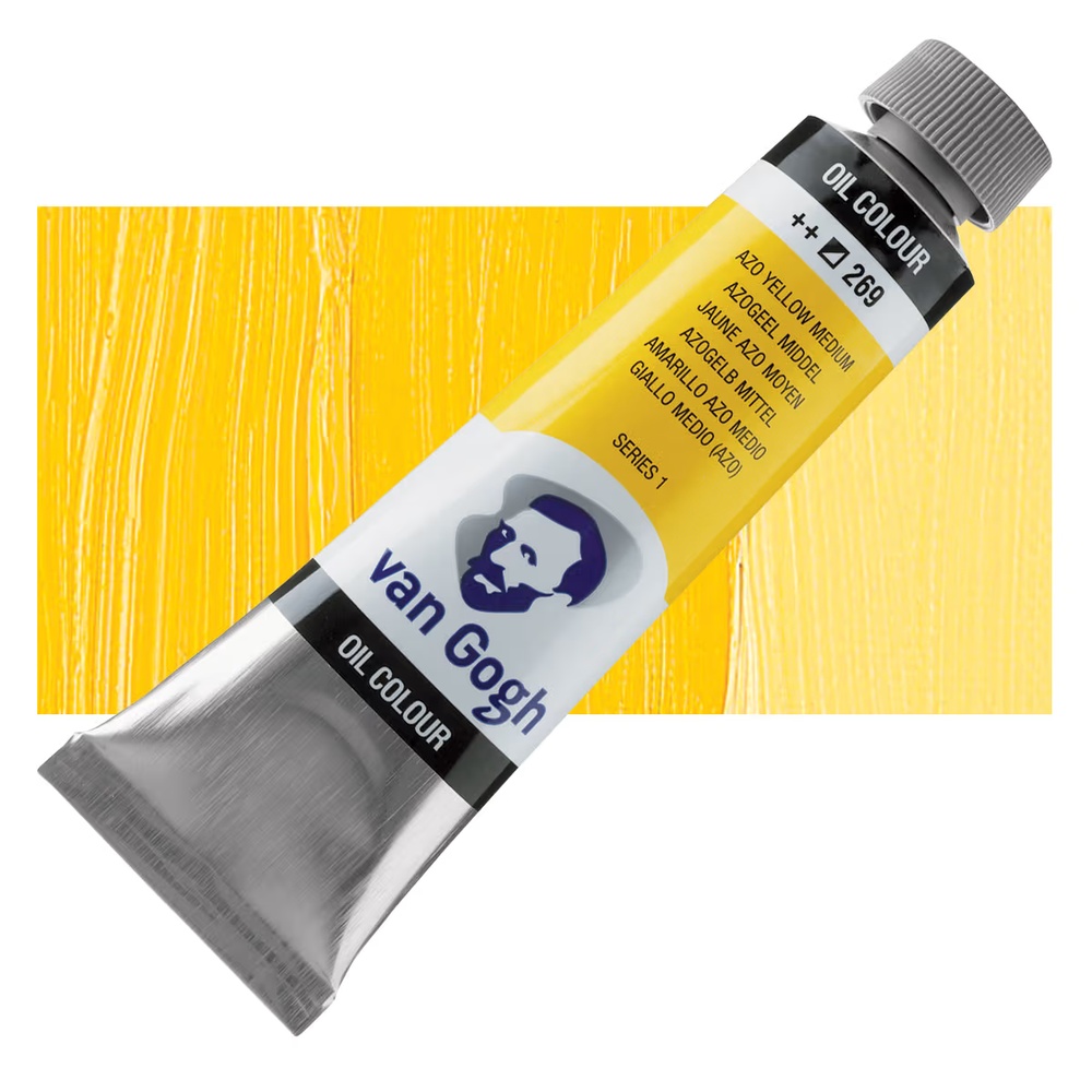 رنگ روغن ونگوگ 40 میل تکی کد Azo Yellow Medium - 269