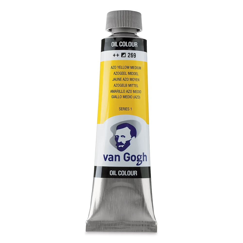 رنگ روغن ونگوگ 40 میل تکی کد Azo Yellow Medium - 269