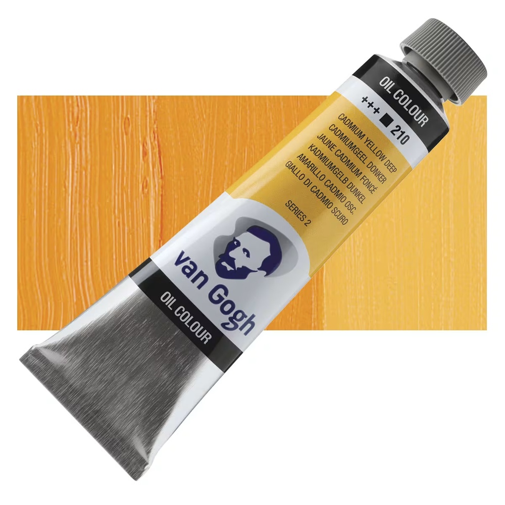 رنگ روغن ونگوگ 40 میل تکی کد Cadmium Yellow Deep - 210