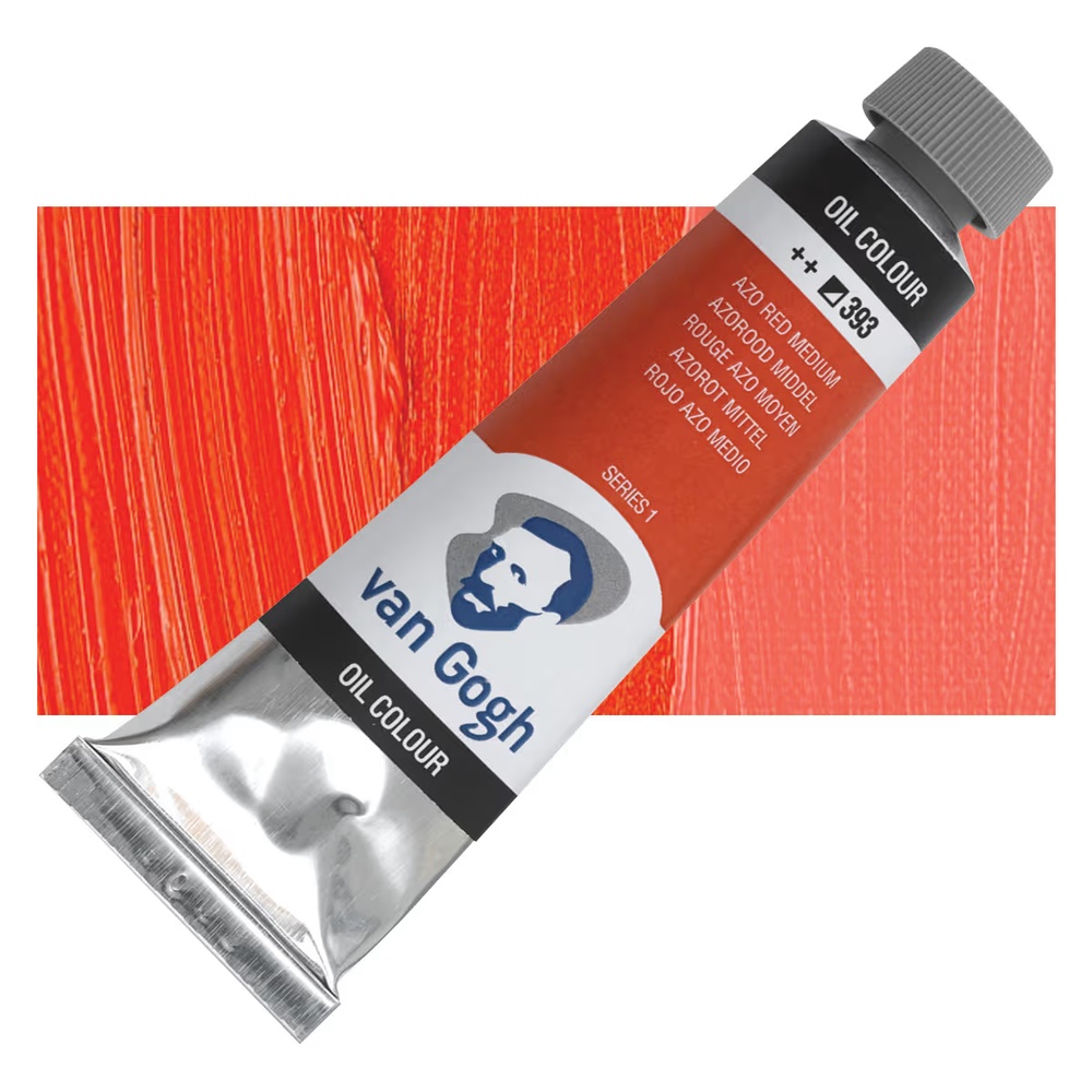 رنگ روغن ونگوگ 40 میل تکی کد Azo Red Medium - 393