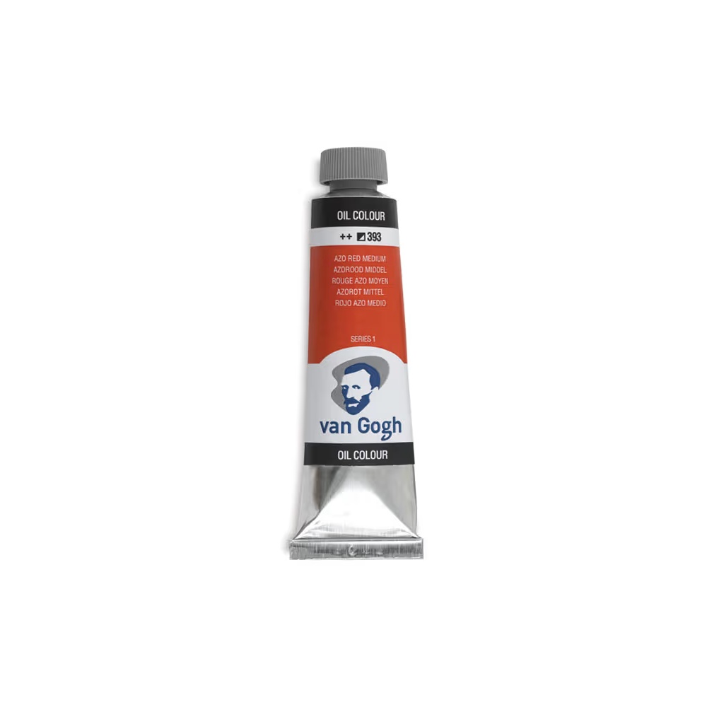 رنگ روغن ونگوگ 40 میل تکی کد Azo Red Medium - 393