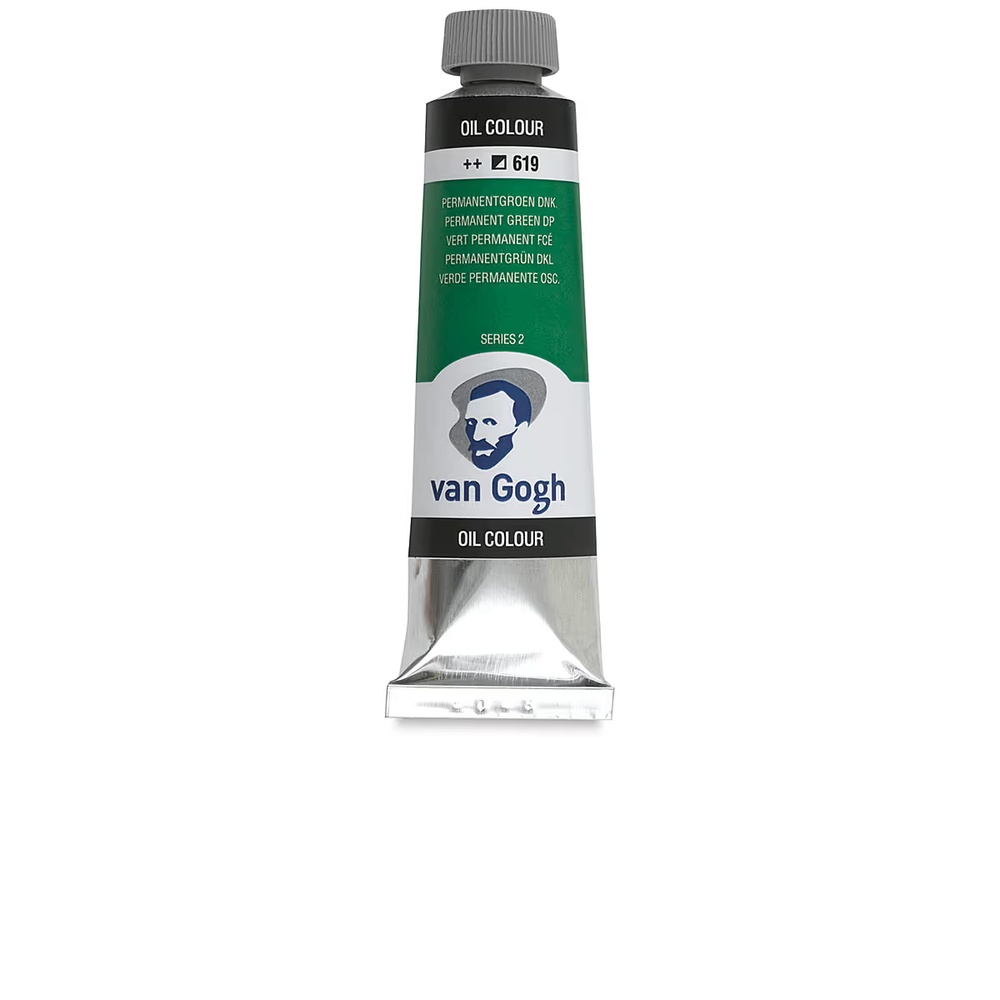 رنگ روغن ونگوگ 40 میل تکی کد Permanent Green Deep - 619