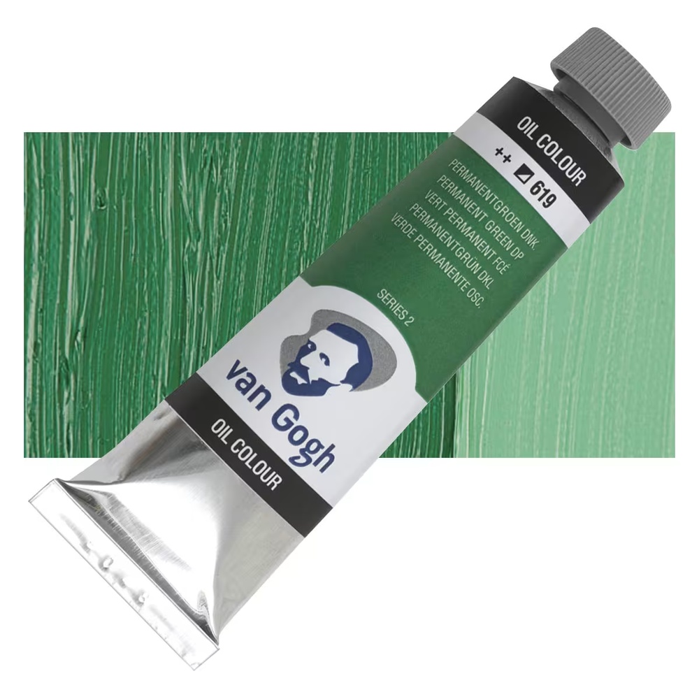 رنگ روغن ونگوگ 40 میل تکی کد Permanent Green Deep - 619