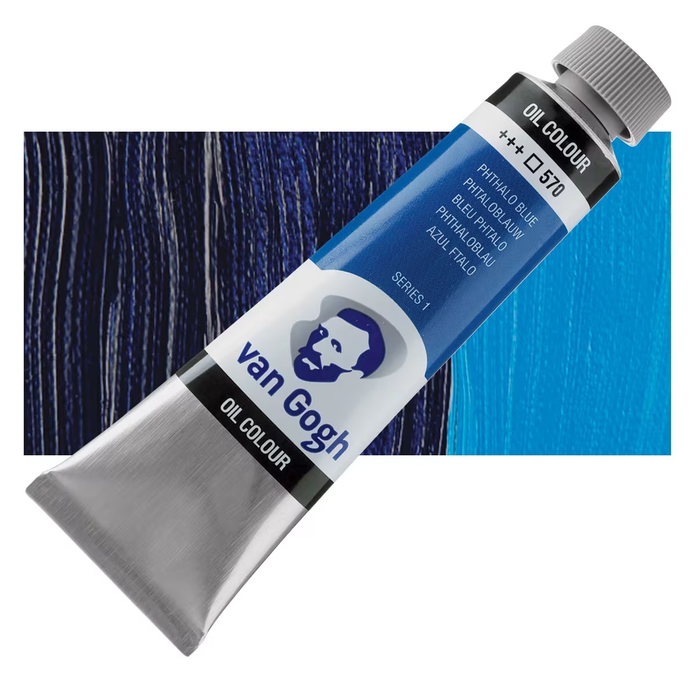 رنگ روغن ونگوگ 40 میل تکی کد Phthalo Blue - 570