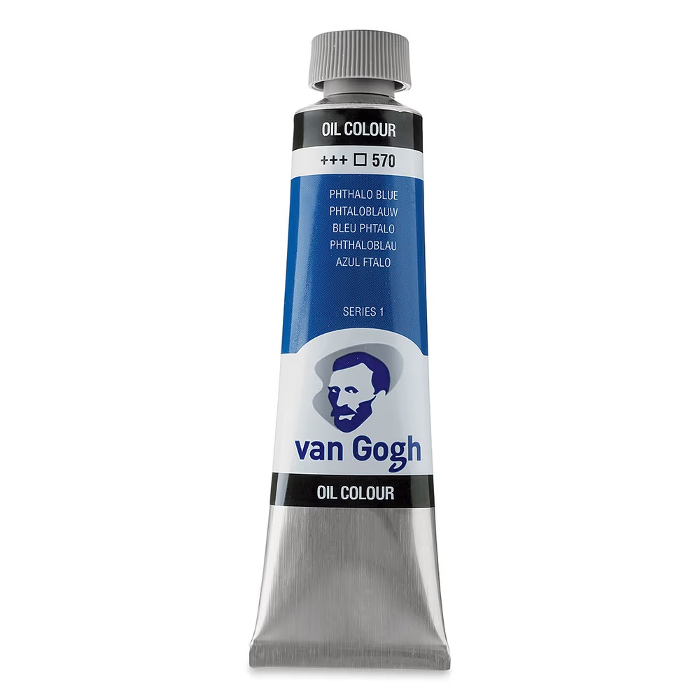 رنگ روغن ونگوگ 40 میل تکی کد Phthalo Blue - 570