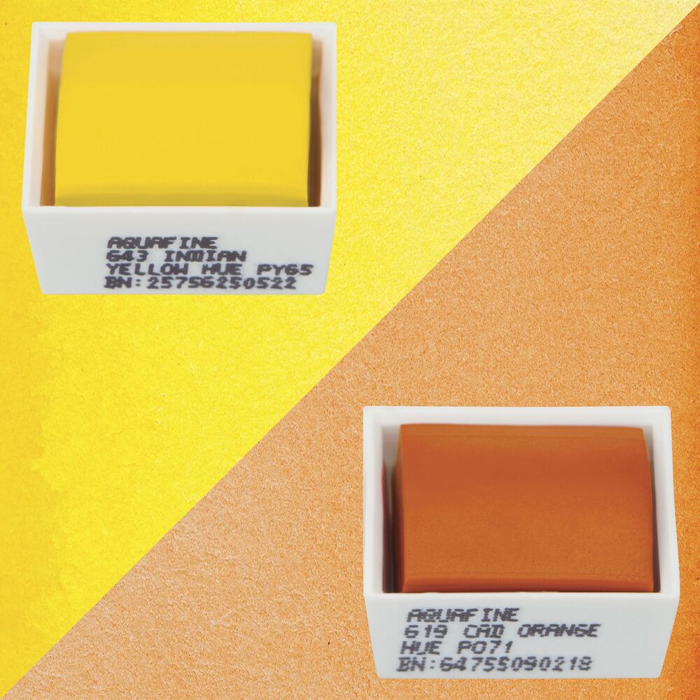 آبرنگ دالررونی بسته 2 تایی Indian Yellow Hue & Cadmium Orange Hue