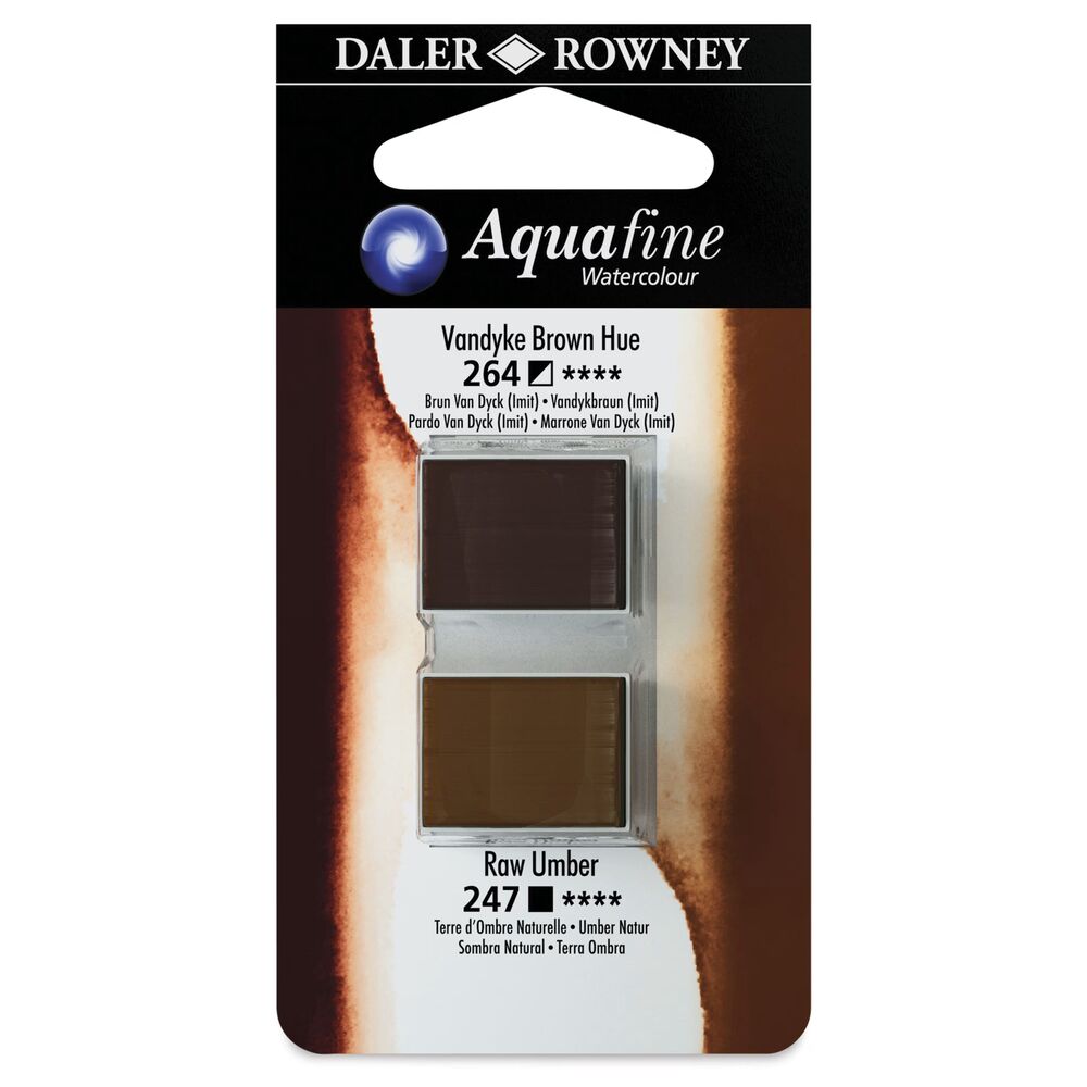 آبرنگ دالررونی بسته 2 تایی Vandyke Brown Hue & Raw Umber