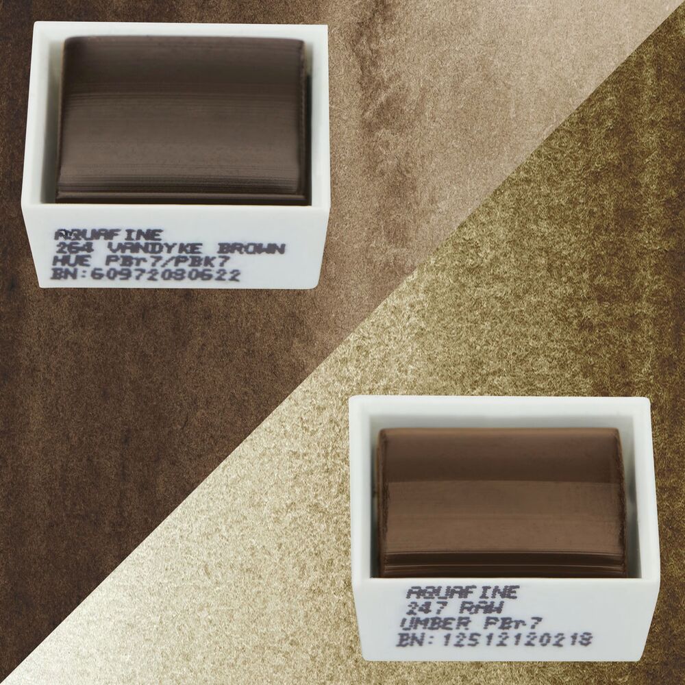 آبرنگ دالررونی بسته 2 تایی Vandyke Brown Hue & Raw Umber