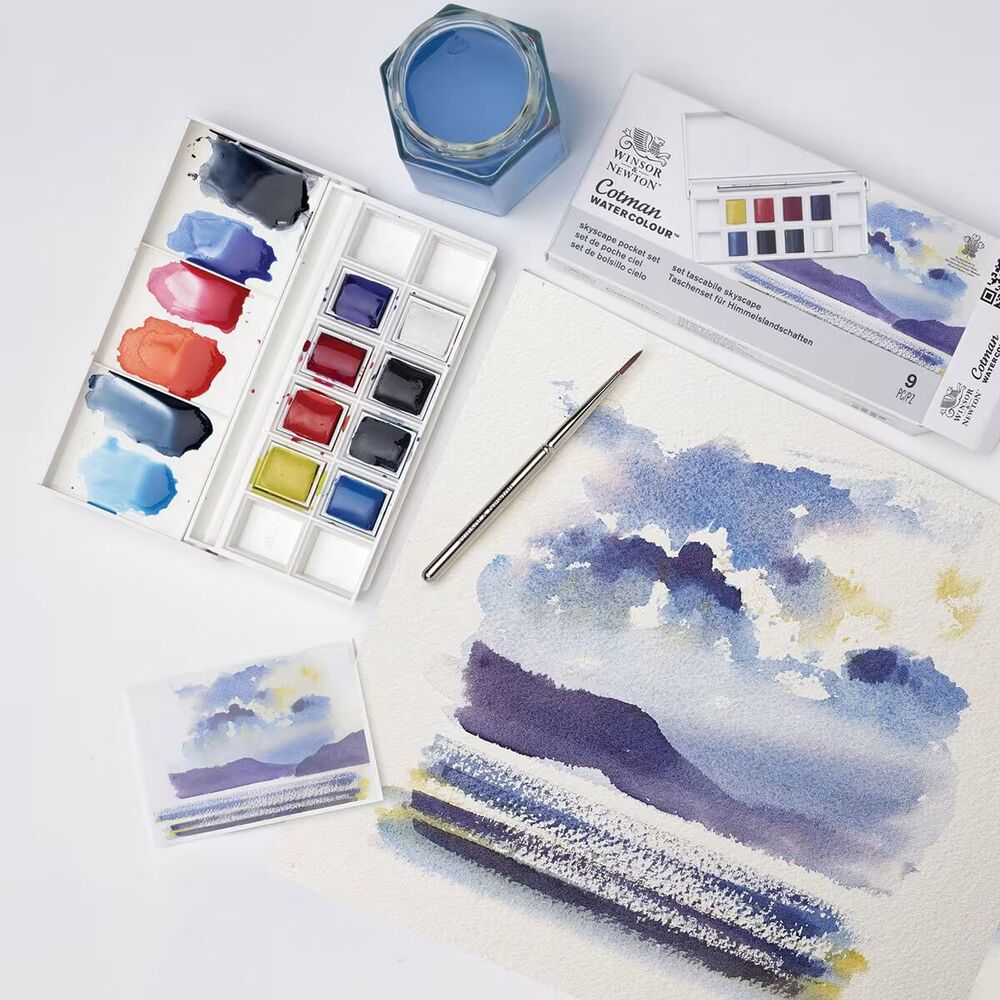 آبرنگ وینزور کاتمن 8 رنگ - مدل Skyscape Colors
