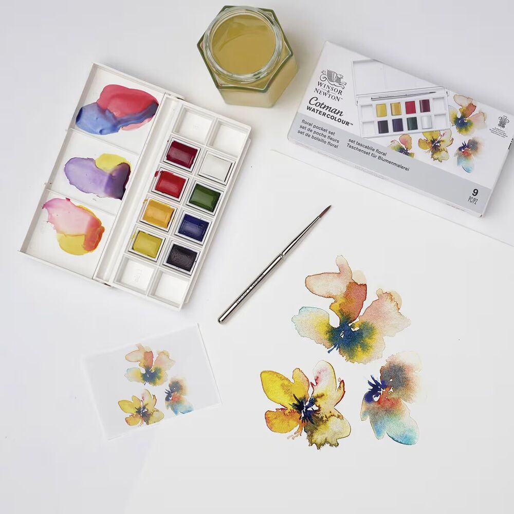 آبرنگ وینزور کاتمن 8 رنگ - مدل Floral Colors