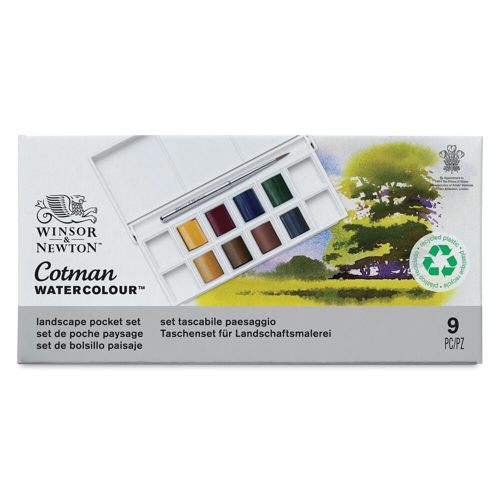 آبرنگ وینزور کاتمن 8 رنگ - مدل Landscape Colors