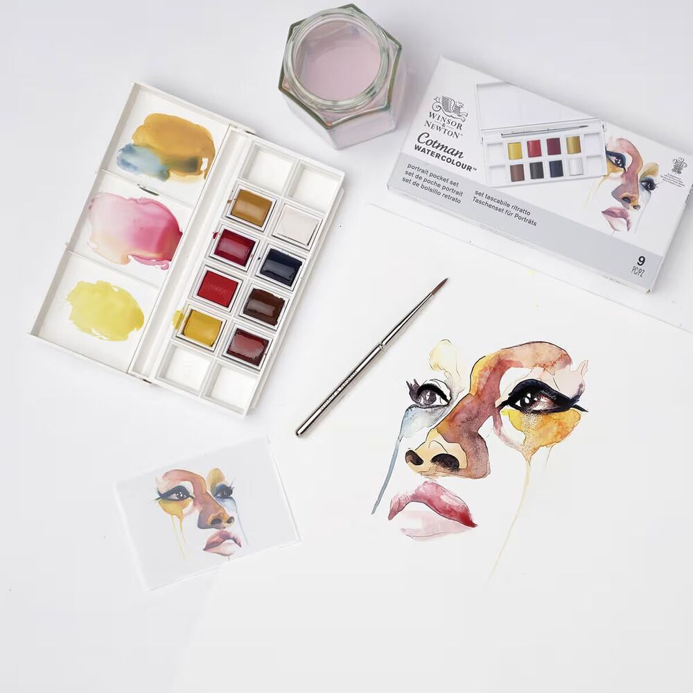 آبرنگ وینزور کاتمن 8 رنگ - مدل Portrait Colors