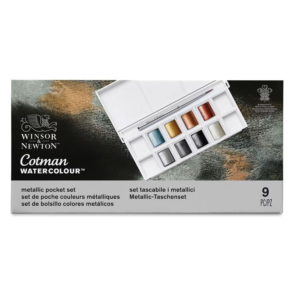 آبرنگ وینزور کاتمن 8 رنگ - مدل Metallic Colors