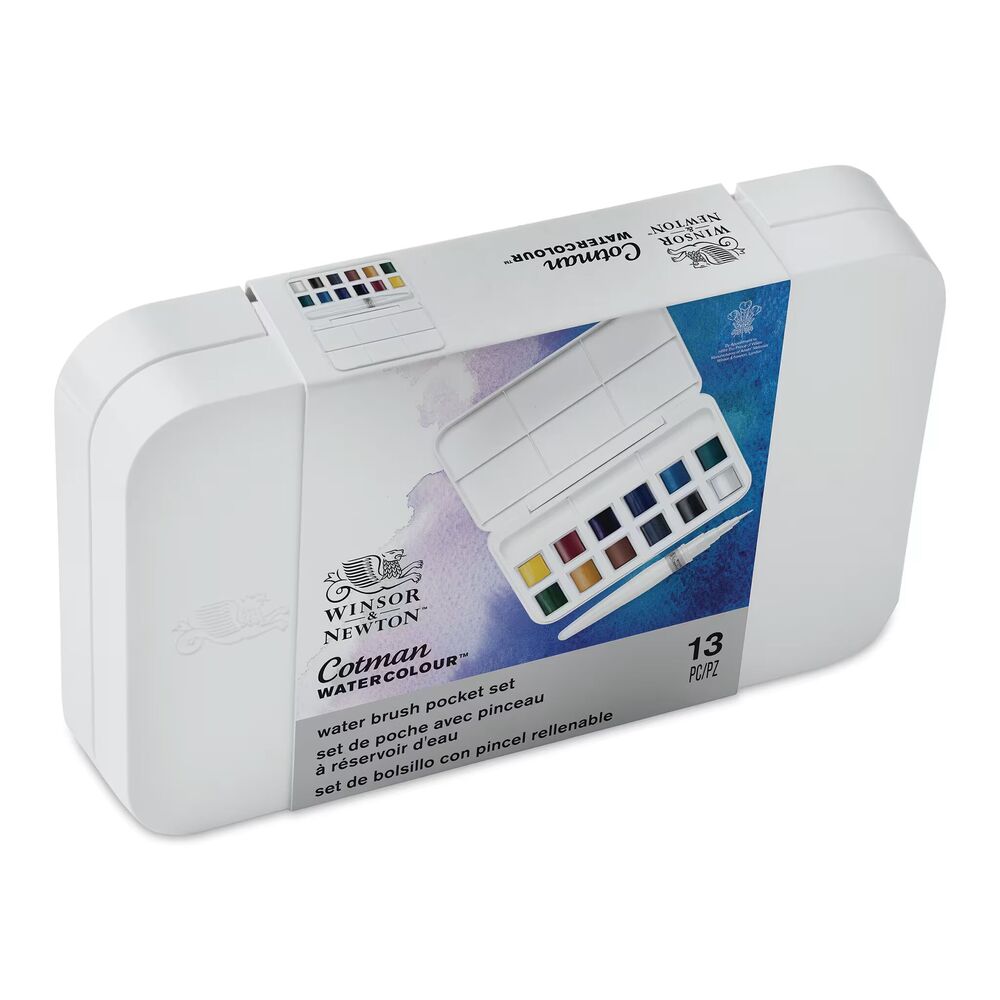 آبرنگ وینزور کاتمن 12 رنگ - مدل Water Brush Pocket