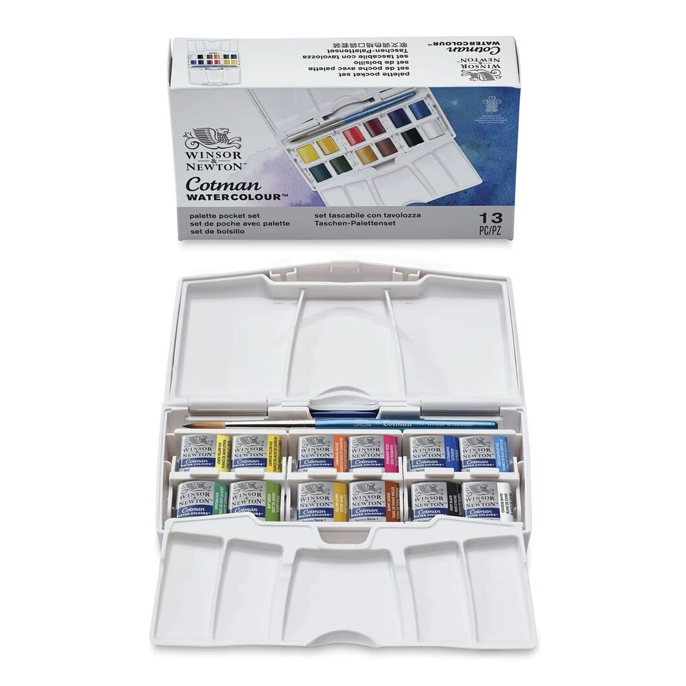 آبرنگ وینزور کاتمن 12 رنگ - مدل Palette Pocket