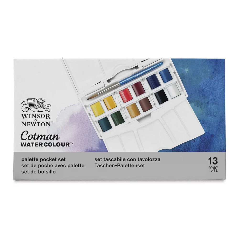 آبرنگ وینزور کاتمن 12 رنگ - مدل Palette Pocket