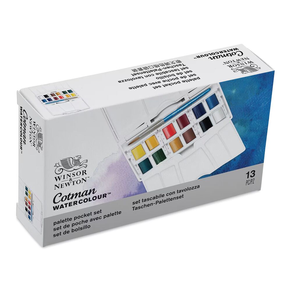 آبرنگ وینزور کاتمن 12 رنگ - مدل Palette Pocket
