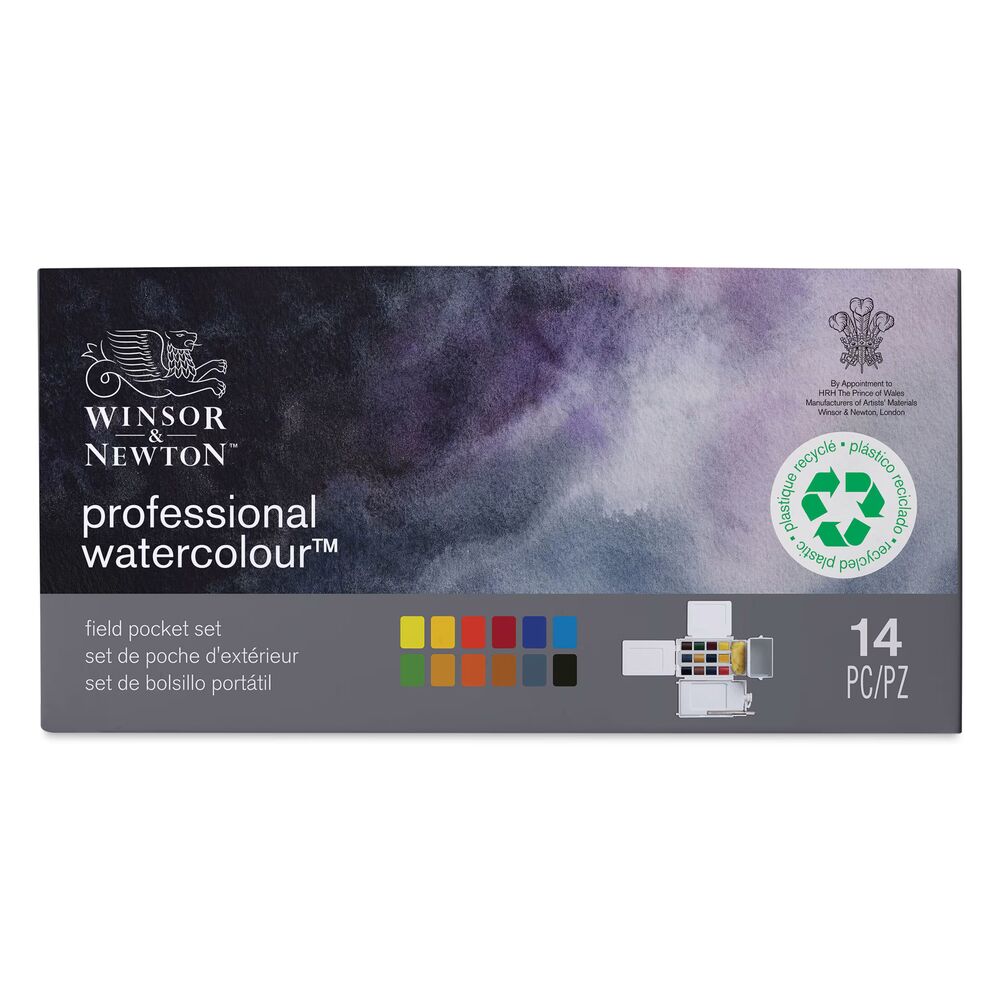 آبرنگ وینزور 12 رنگ Professional - مدل Field Pocket