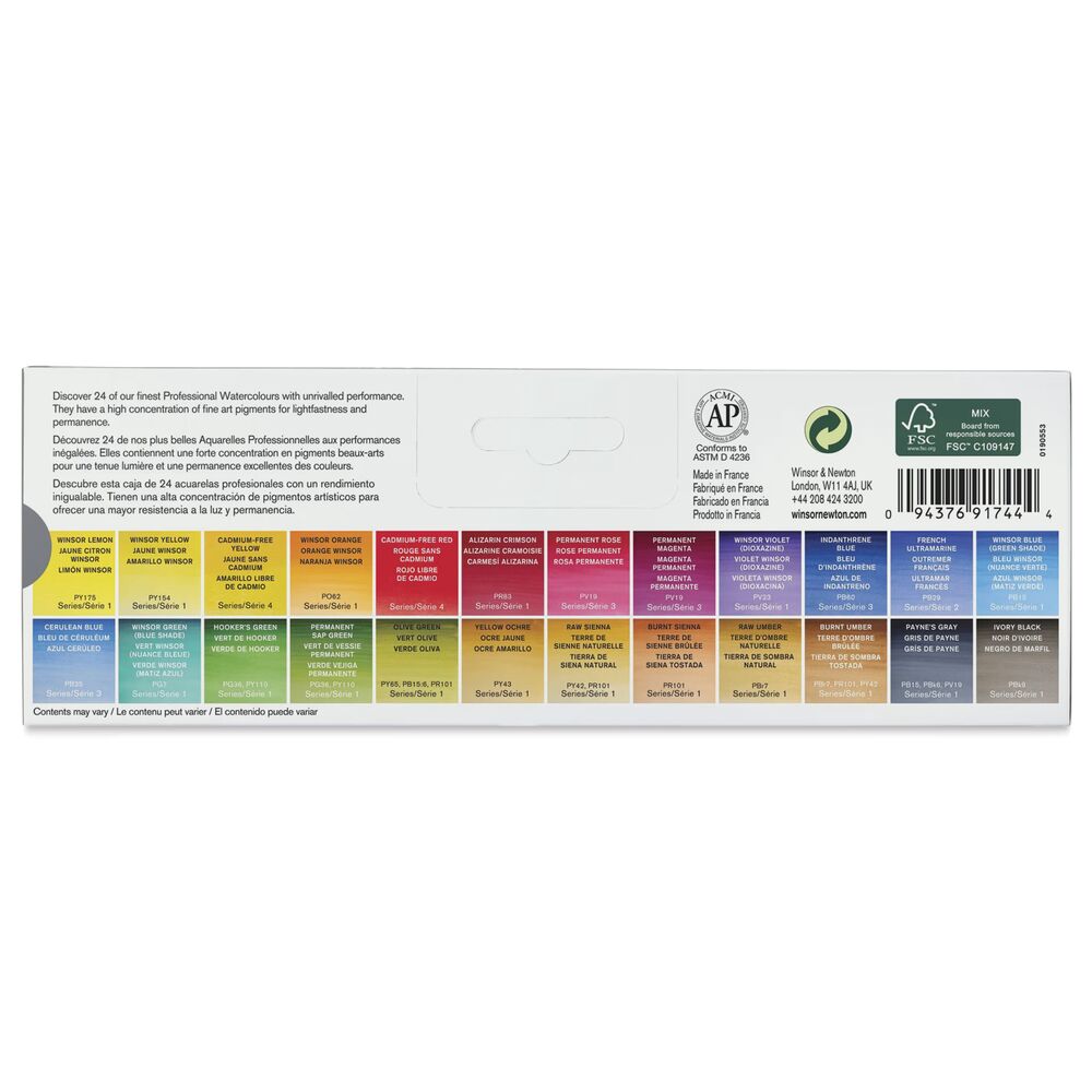 آبرنگ وینزور 24 رنگ Professional - مدل Complete Travel Tin